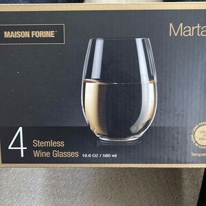 Lead free crystal stemless wine glasses by maison forine
